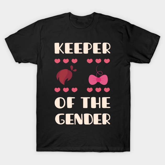 keeper of the gender reveal baby announcement party T-Shirt by Tesszero